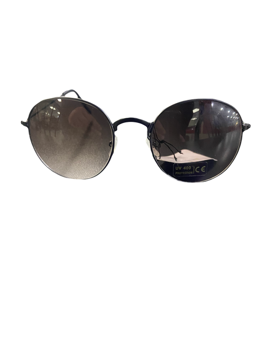 style 017 round brown wire rimmed sunglasses