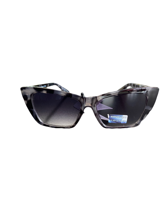 style 010 black and white marbled angular sunglasses