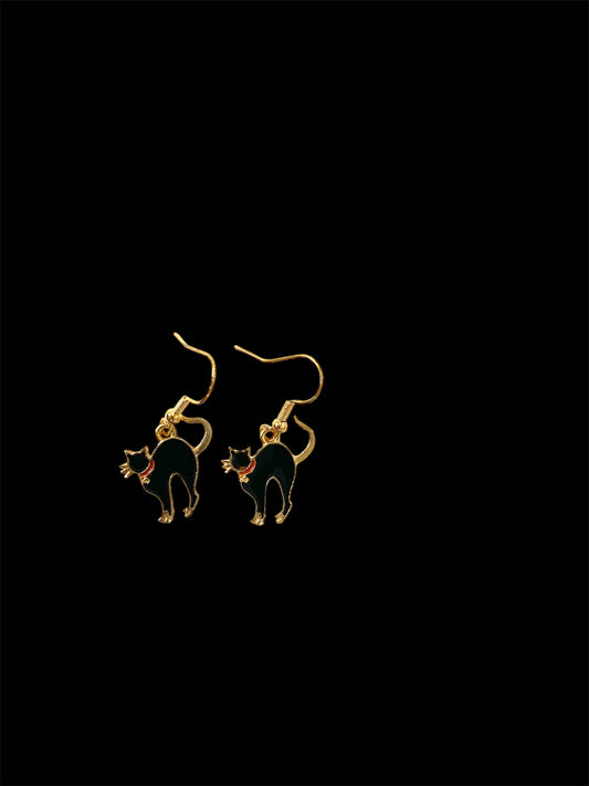Halloween Black Cat Earrings