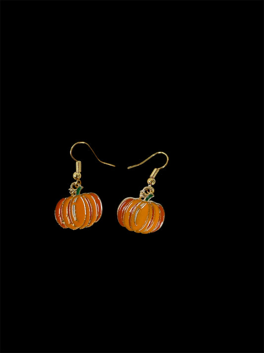 Halloween Pumpkin Enamel Earrings