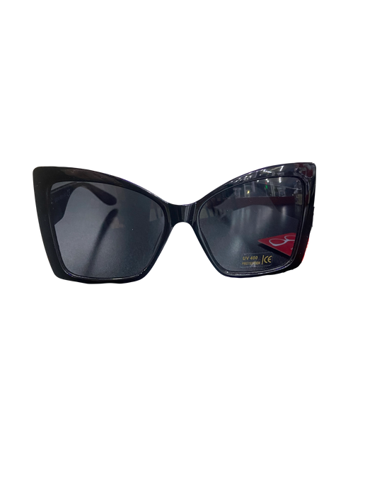style 015 extra large square cat eye black sunglasses