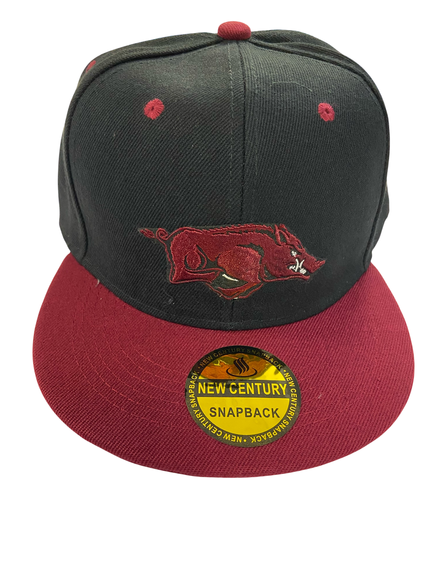 Black & Red Razorbacks Snap Back