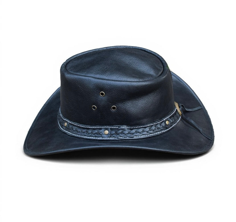 Lure Leather - black cowboy hat style #003