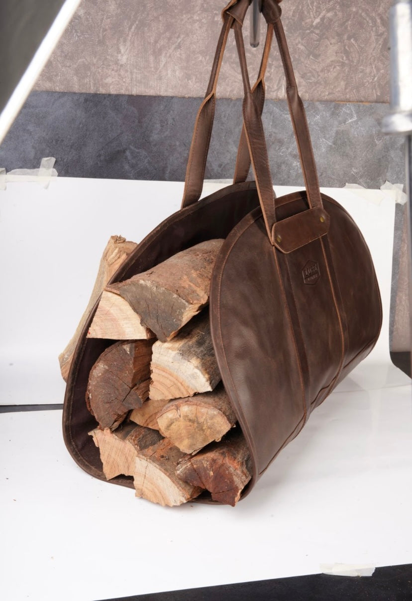 Lure Leather - firewood carrier bag