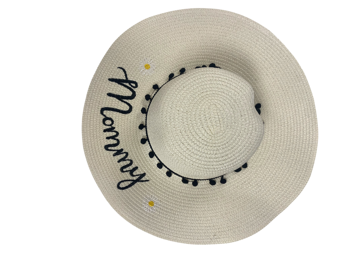White Straw Mommy Daisy Sun Hat