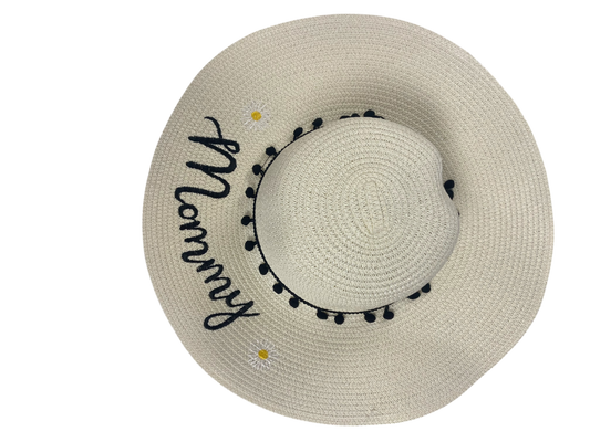 White Straw Mommy Daisy Sun Hat