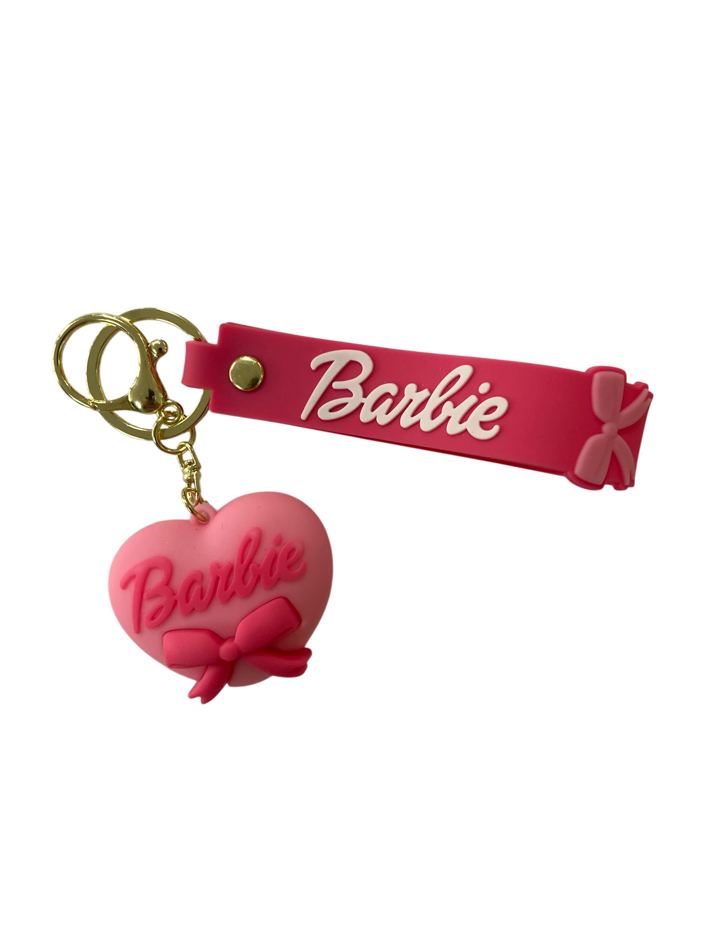 light pink barbie heart kids keychain