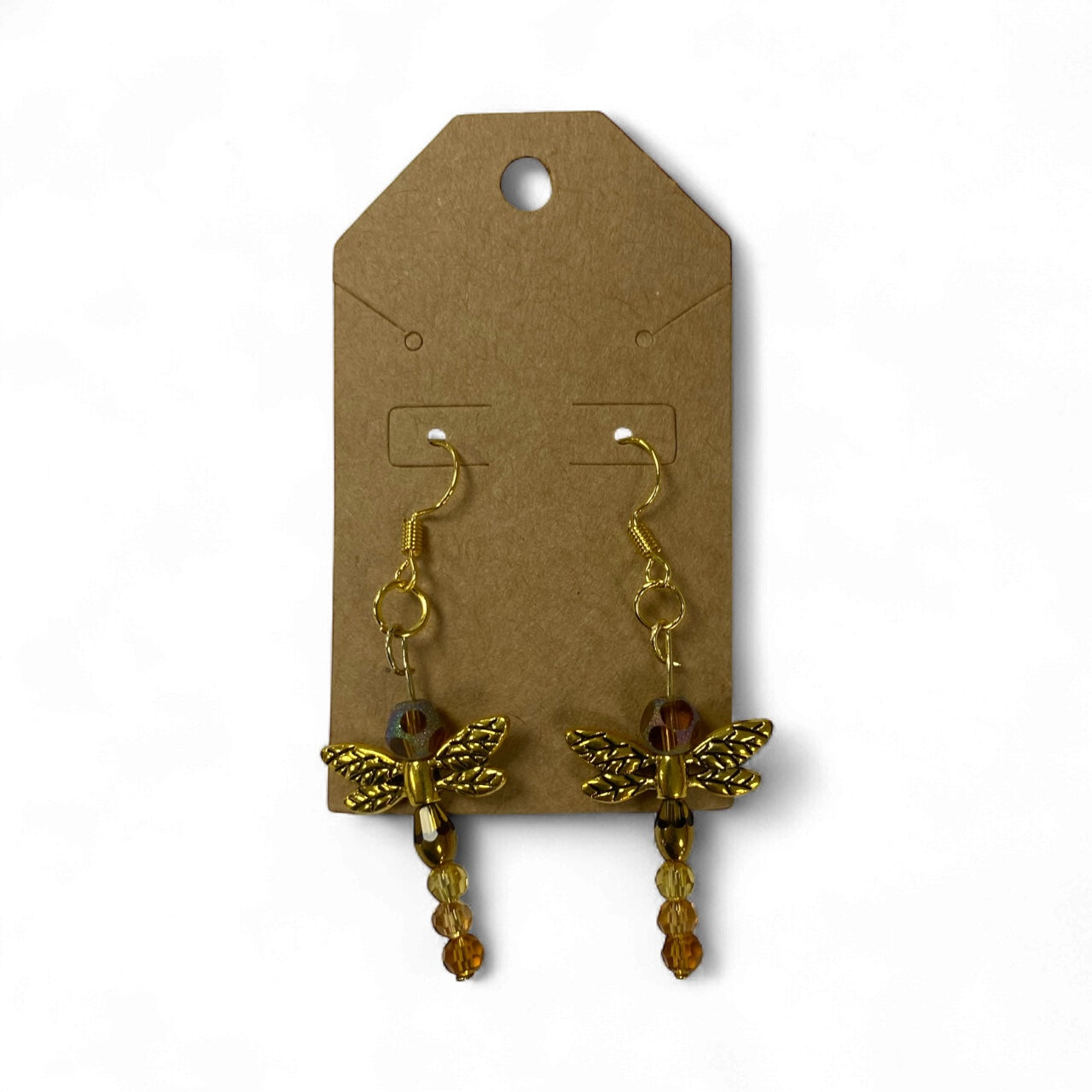 Lori Lou's - handmade dragonfly beaded dangle earrings