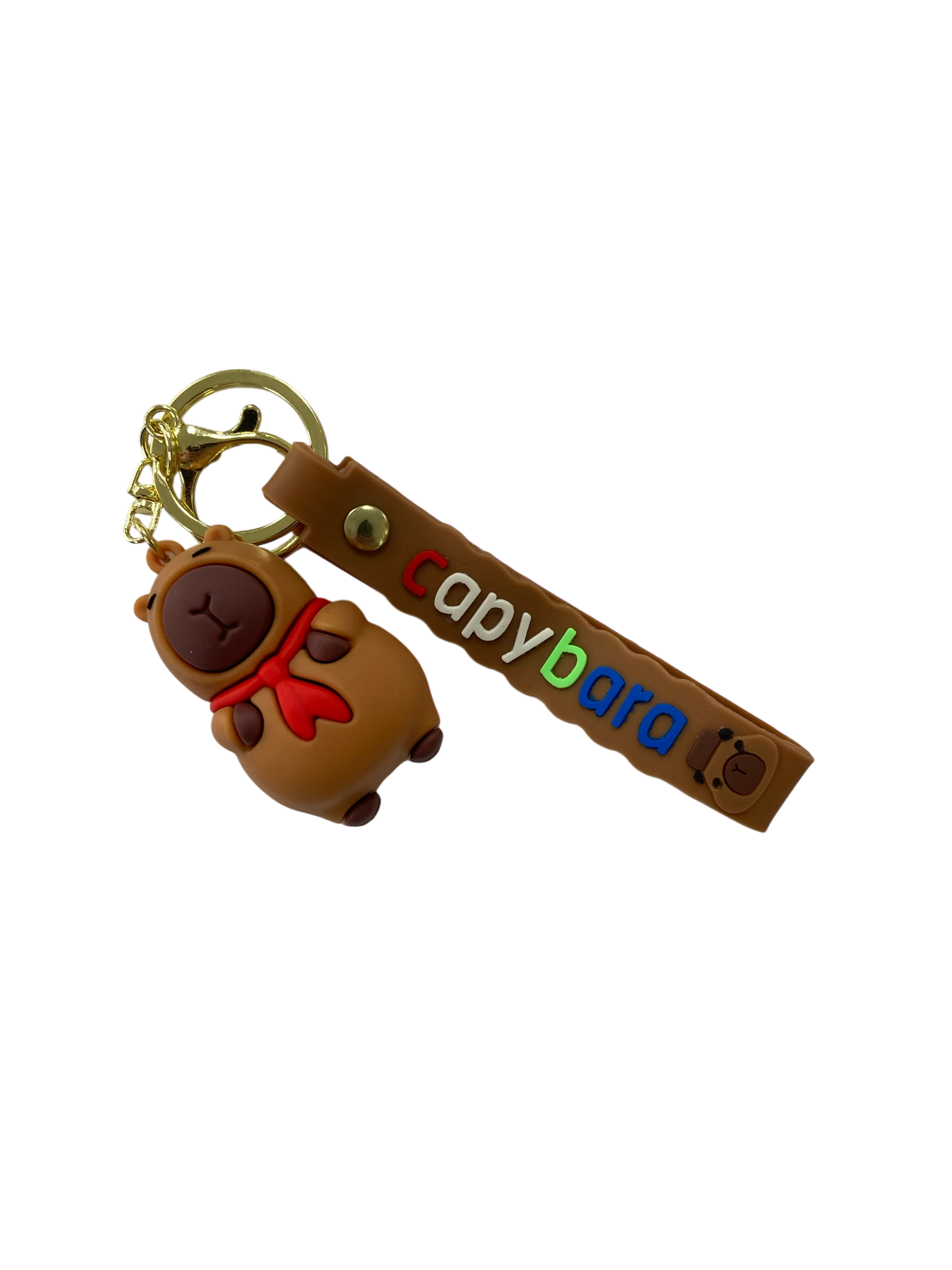 red scarf capybara character keychain