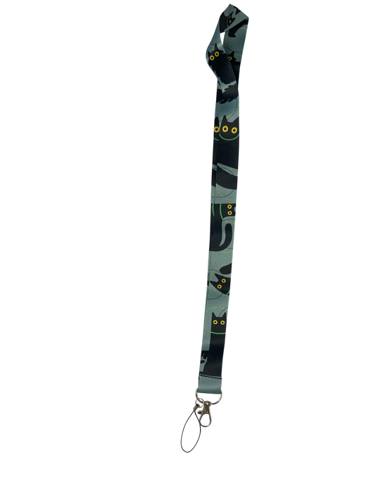 black cat lanyard