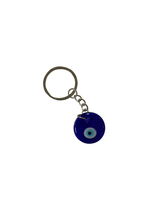 glass evil eye keychain