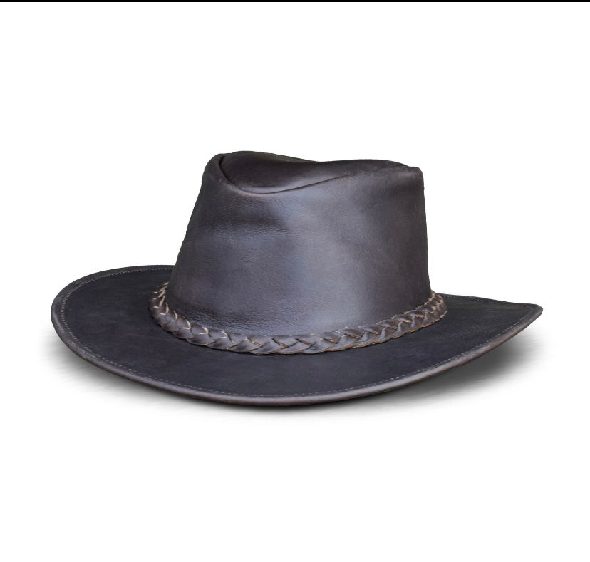 Lure Leather - black cowboy hat style #002