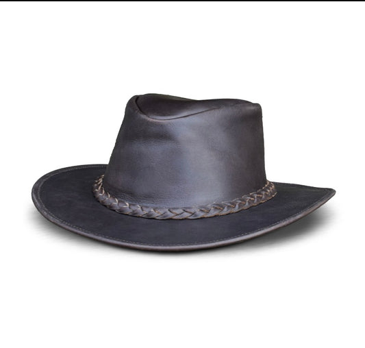 Lure Leather - black cowboy hat style #002