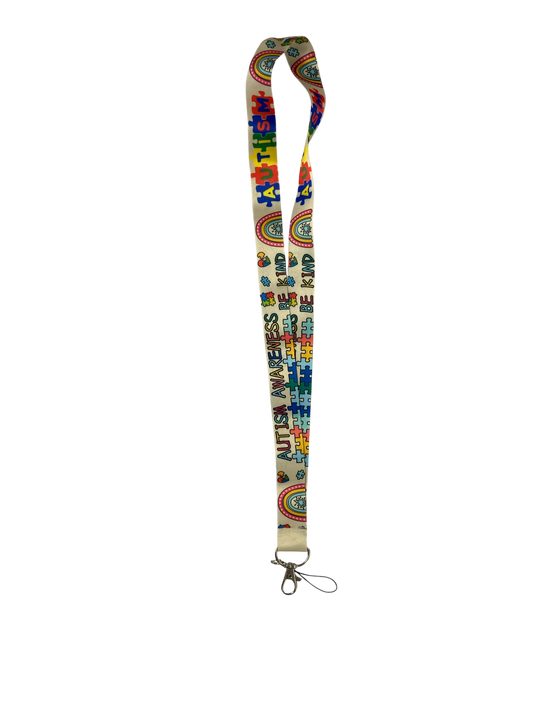 autism awareness be kind lanyard