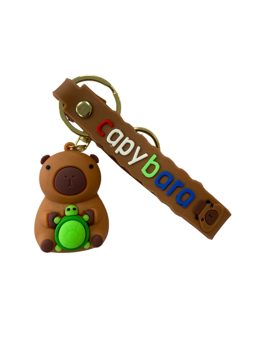 turtle friend & capybara character keychain