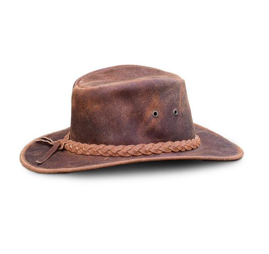 Lure Leather - brown cowboy hat style #002