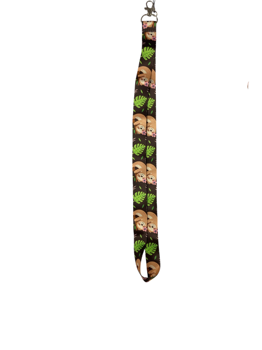 sloth print lanyard