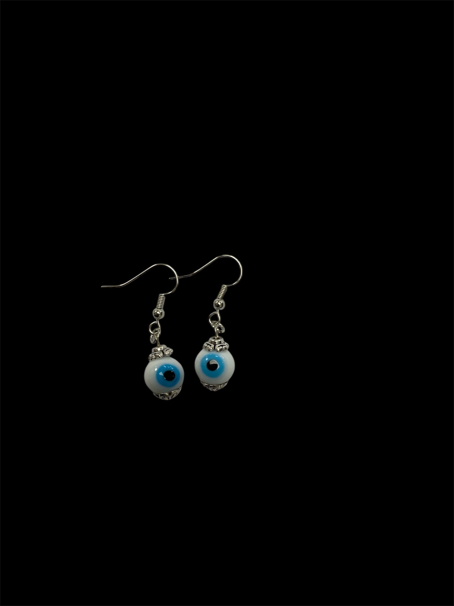 Emerald Wolf - Halloween eye ball hand beaded dangle earrings