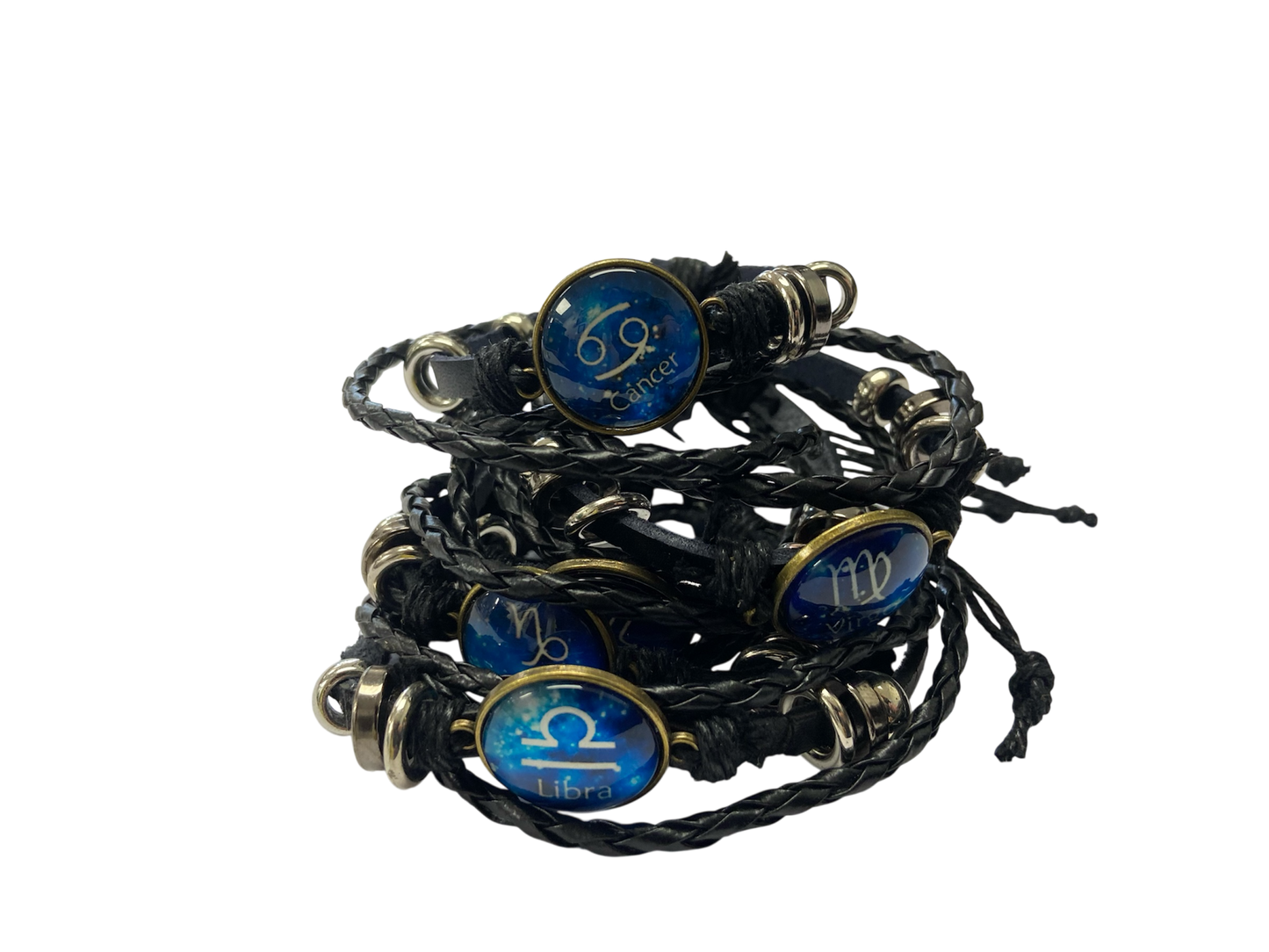 Zodiac faux leather wristband
